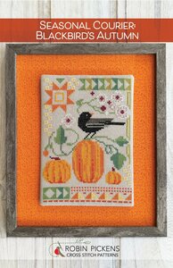 Borduurpatroon kruissteken Blackbird's autumn van Robin Pickens