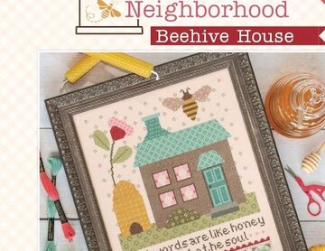 Borduurpatroon kruissteken Beehive house van Lori Holt