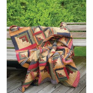 Quiltpatroon Country log cabin Rag quilt